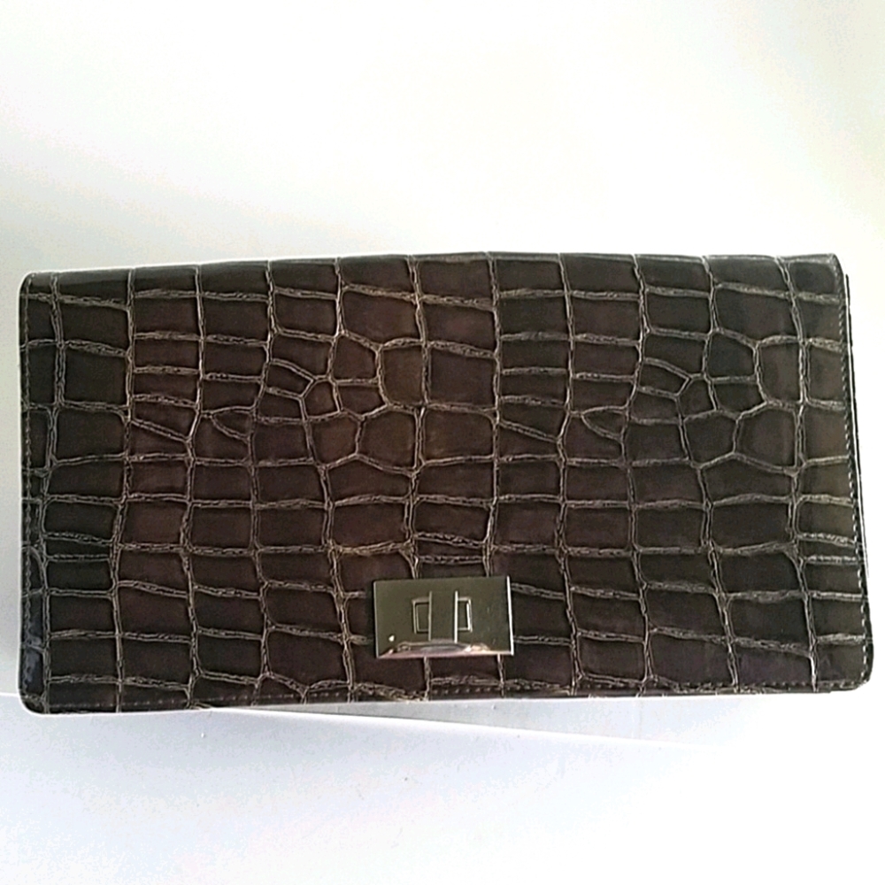 Vtg Classic Murval natural leather clutch bag 12", Like new no wear